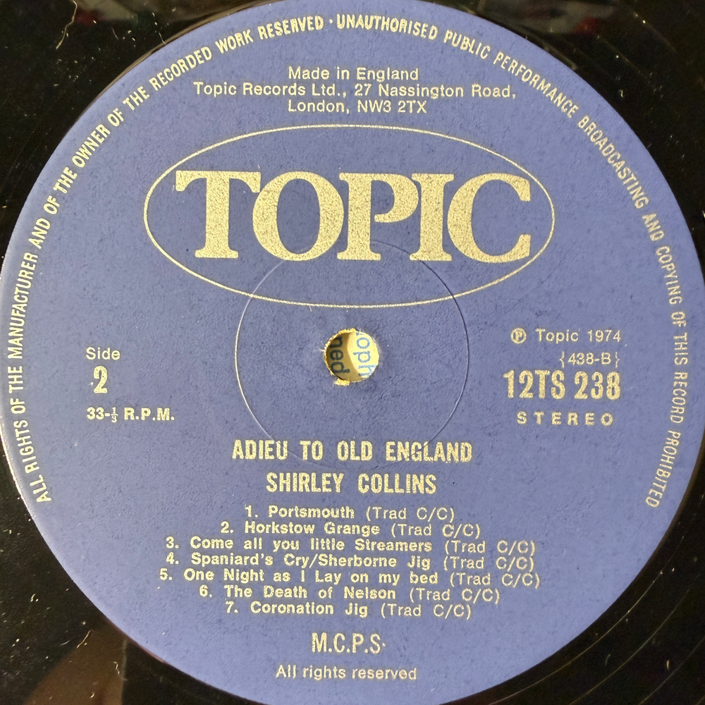 Виниловая пластинка Shirley Collins ‎– Adieu To Old England LP