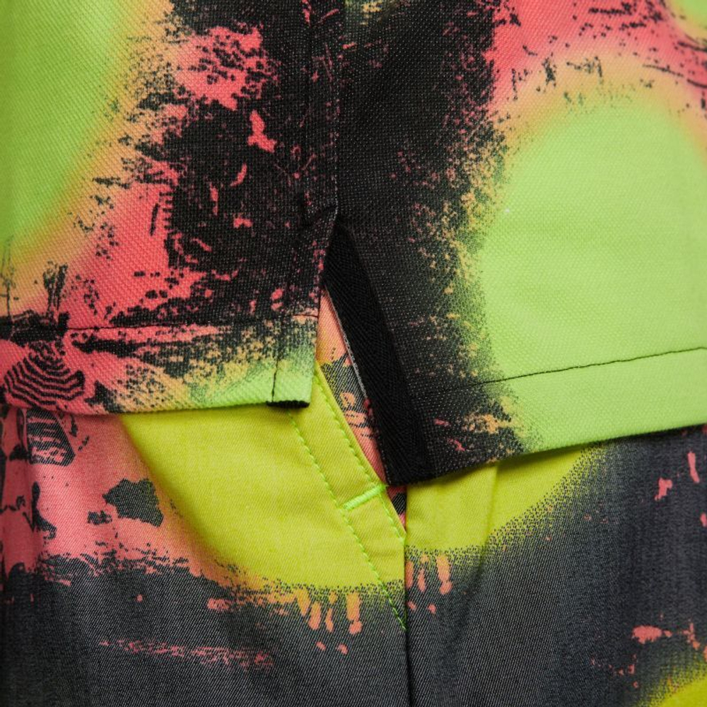 Теннисное поло Nike Polo Printed Slim-Fit Polo - volt/black/black - Multikolor