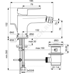 Смеситель для биде одноручный CERAFINE O Ideal Standard BC705XG