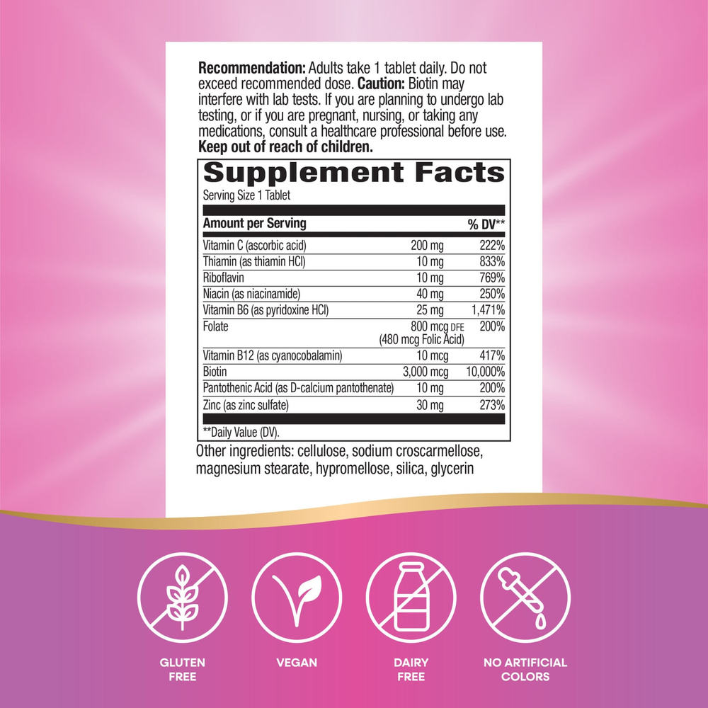 Nature's Way, Biotin Forte® с цинком, 60 таблеток