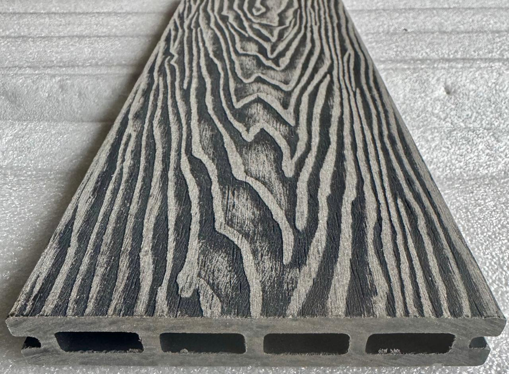 Террасная доска ДПК Бест декинг Лайт (Бест декинг (Best decking) Light)  Тиснение/широкий вельвет цвет: Графит