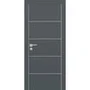 Межкомнатная дверь экошпон Profilo Porte PX-12 графит с алюминиевой кромкой с 4-х сторон
