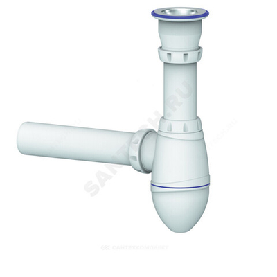 Сифон для умывальника бутылочный 1 1/2"x40 с прямой трубкой 40 с нержавеющей решёткой Unicorn А210