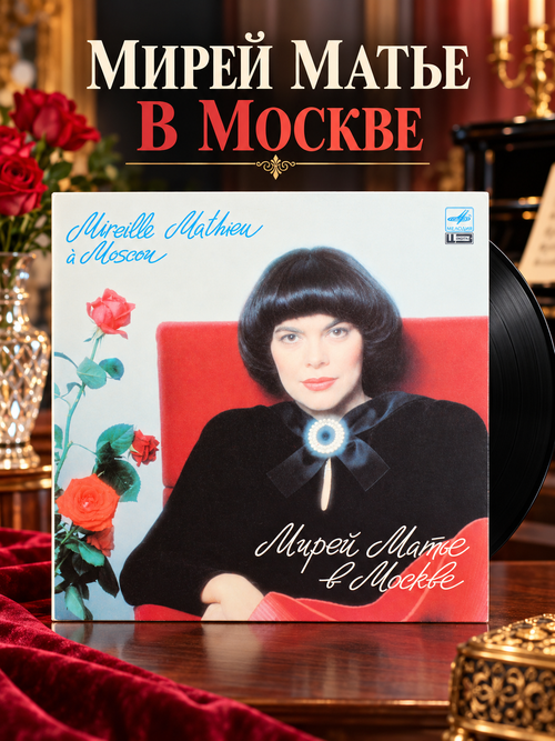 LP Мирей Матье в Москве. Виниловая пластинка 12 дюймов Мелодия СССР 1987 год