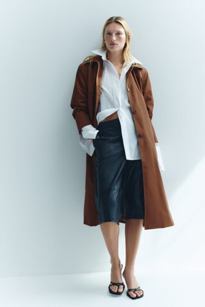 Пальто оверсайз с поясом - H&M