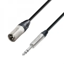 Adam Hall K5 BMV 0150 - кабель микрофонный Neutrik XLR (M) - TRS (jack) 6.3 mm stereo, 1,5 м