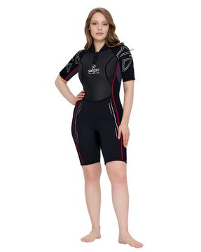 Гидрокостюм Sargan Nero 2.0 Shorty lady 3 мм черный красная отстрочка