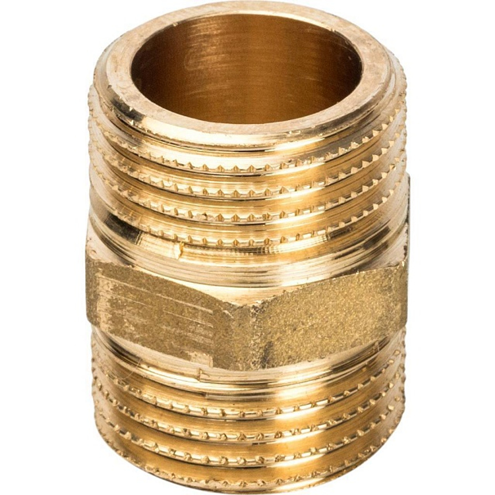 Ниппель STOUT SFT 0003 - 1/2" (для стальных труб, латунь без покрытия)