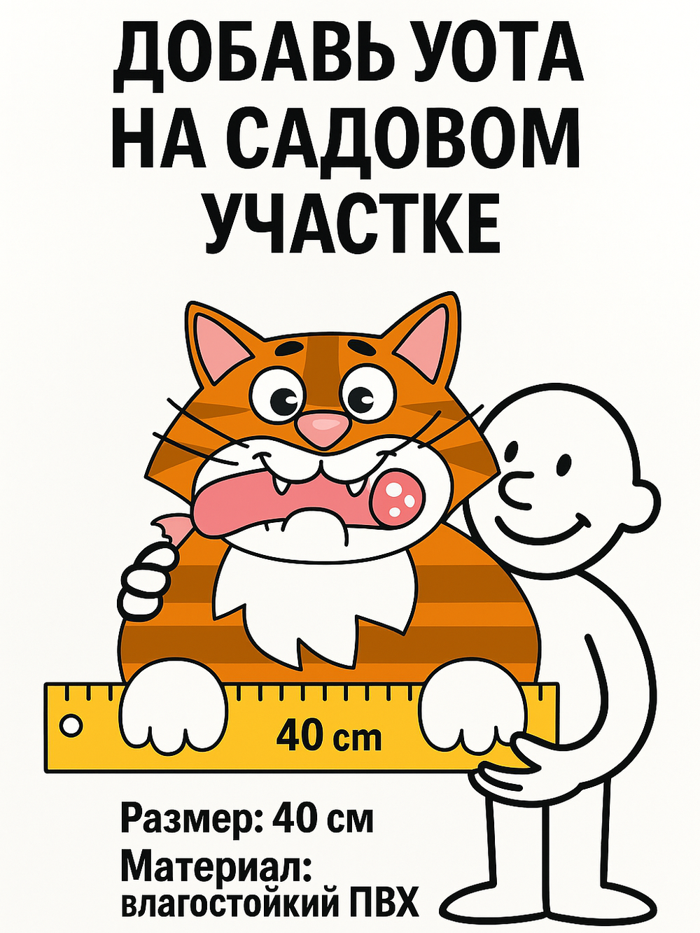 Декор для забора "Рыжий кот"