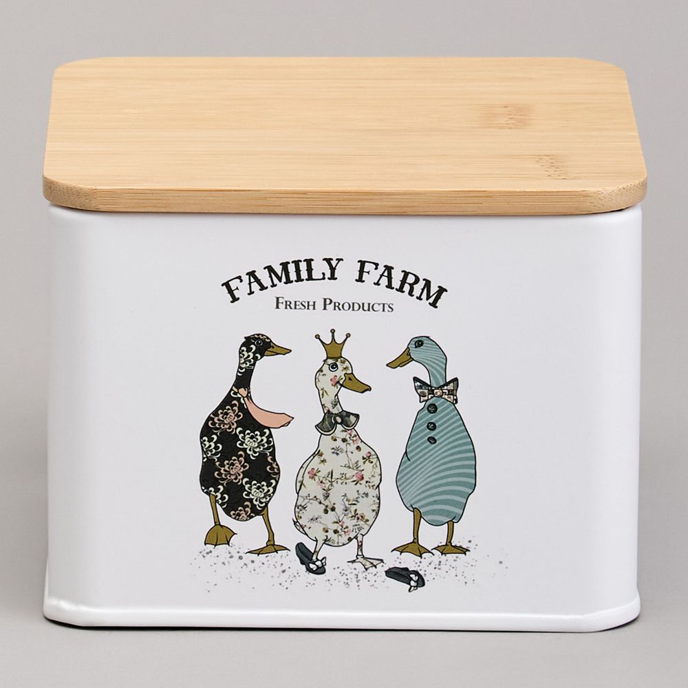 БАНКА ДЛЯ ЧАЙНЫХ ПАКЕТИКОВ AGNESS "FAMILY FARM" 11,5*11,5*8,5 СМ