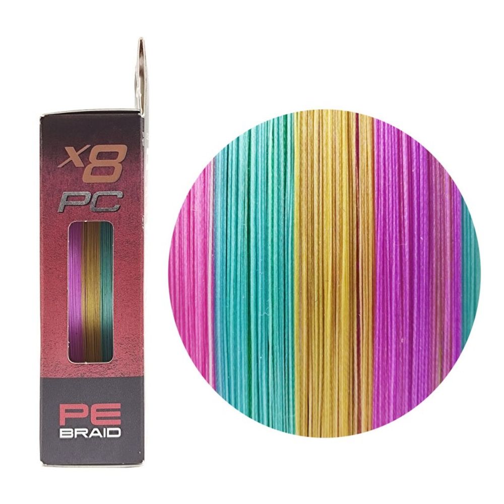 RUZZA Шнур X8 PC 150м Multicolor 0,148мм 5,9кг/13lb