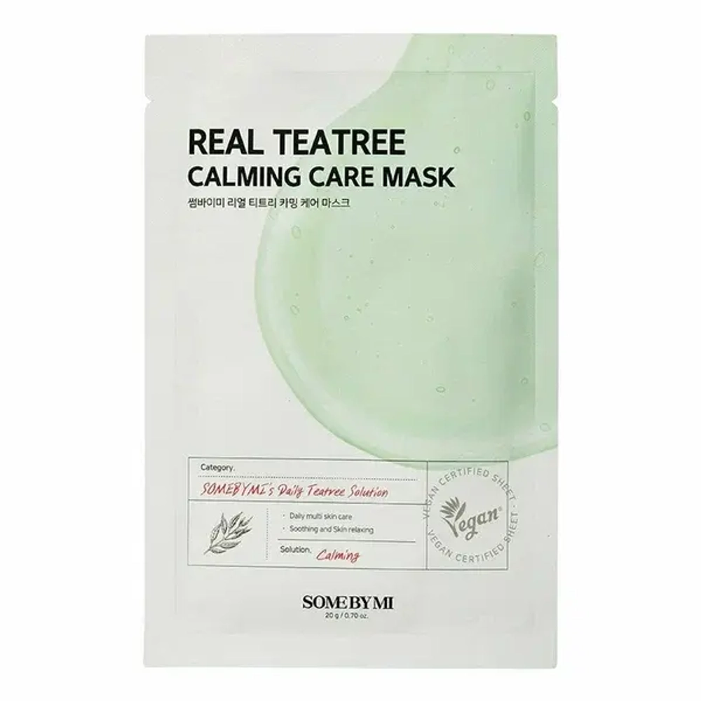 SOME BY MI Успокаивающая тканевая маска для лица с экстрактом чайного дерева - REAL TEATREE CALMING CARE MASK20г