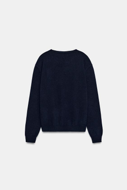 ZARA СВИТЕР ИЗ МЯГКОГО ТРИКОТАЖА, МОРСКОЙ СИНИЙ