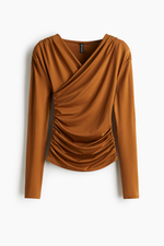 Топ из джерси с драпировкой - H&M
