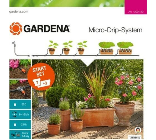 Комплект микрокапельного полива Gardena базовый