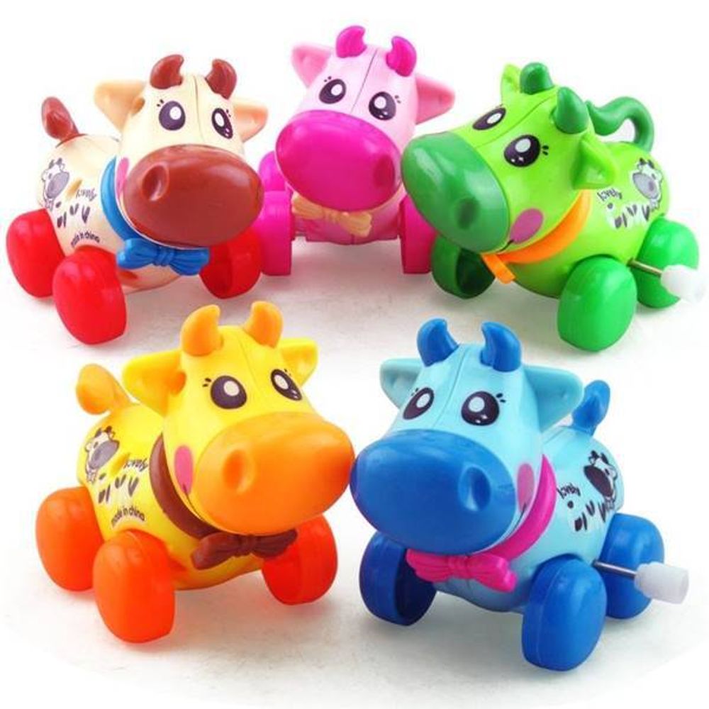 410000007/Заводная игрушка "Корова" в асс, 9*9*5см/124