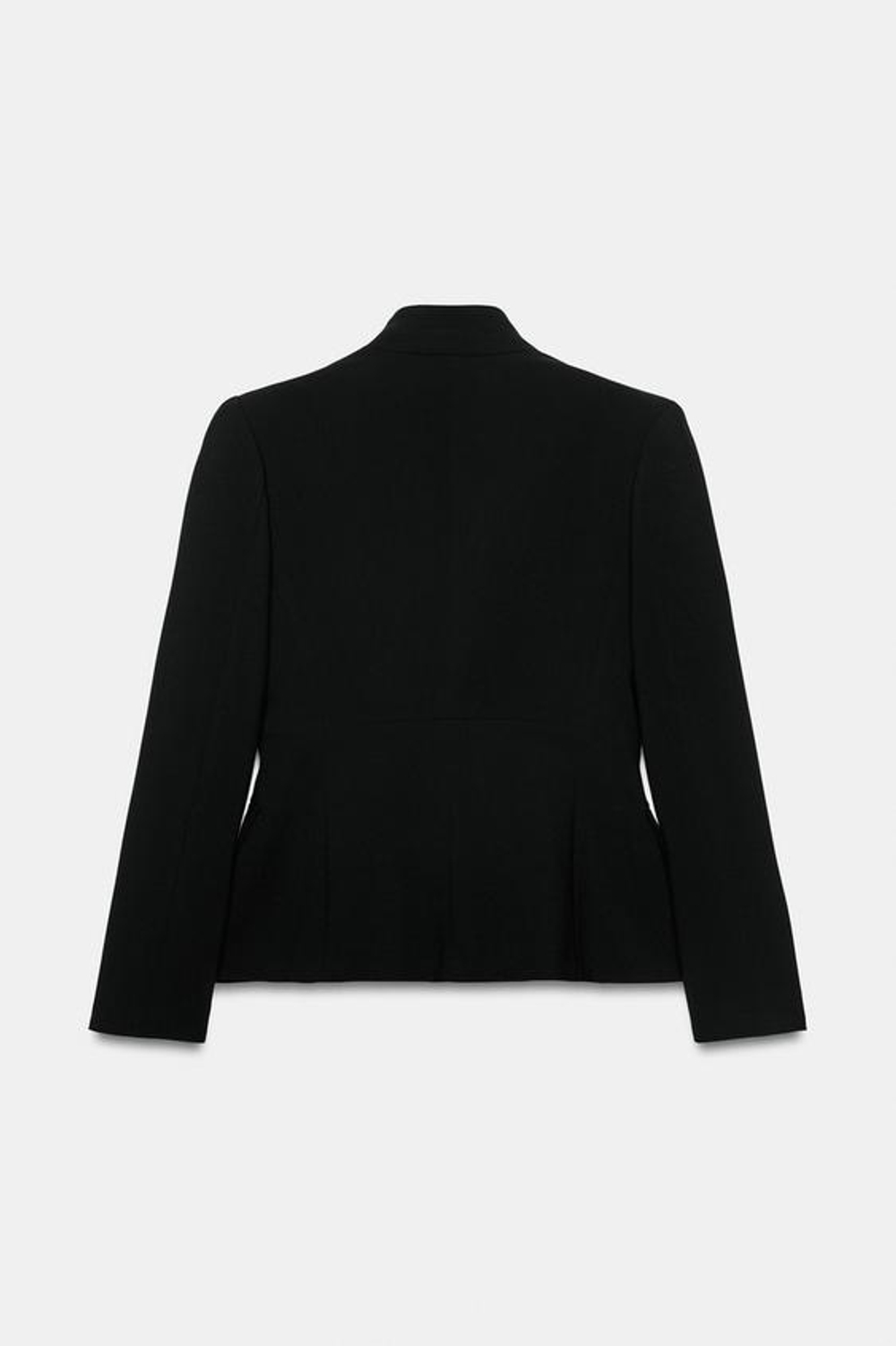 ZARA ПРИТАЛЕННЫЙ БЛЕЙЗЕР С БАСКОЙ, ЧЕРНЫЙ