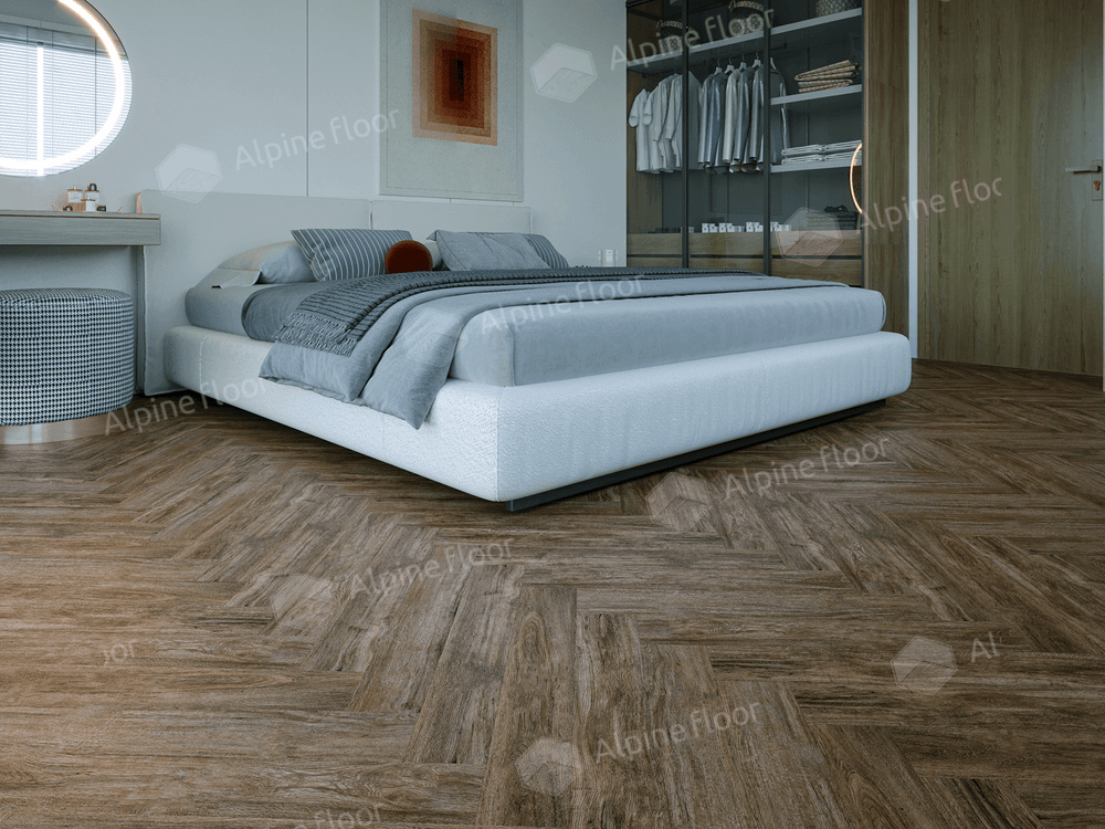 Ламинат Alpine Floor Herringbone 8 Pro 8 мм Дуб Бордо 1.3465 м2