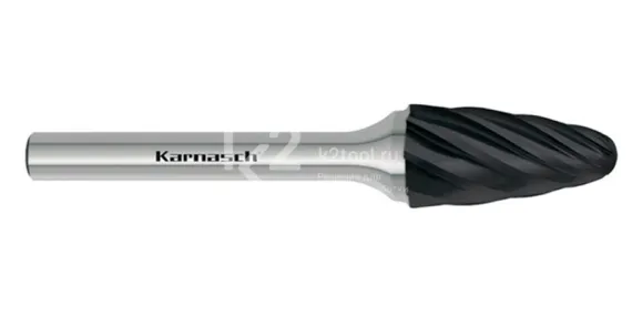 Борфреза твердосплавная Karnasch форма F, 3х14х3х38 мм, насечка HP-7 по алюминию, покрытие Black-Tec, арт. 11.5055-015
