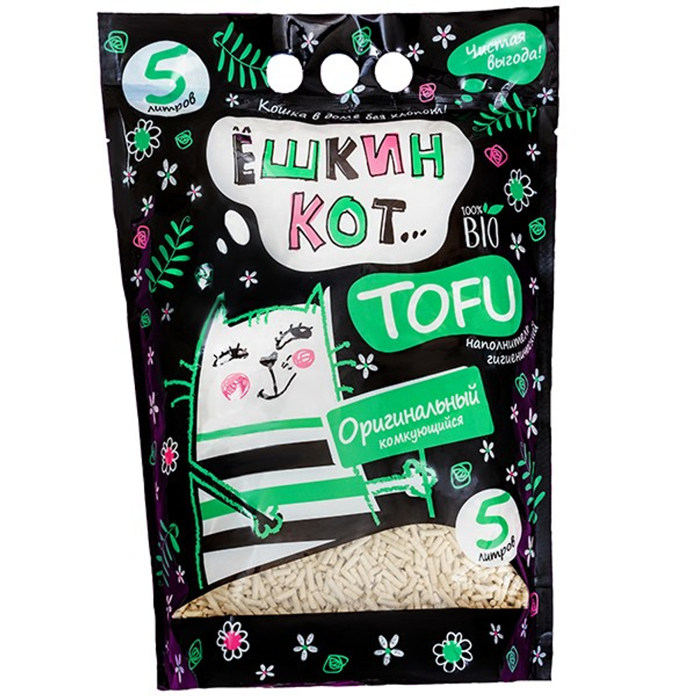 Наполнитель алЁшкин Кот TOFU Оригинальный для кошек 5 л