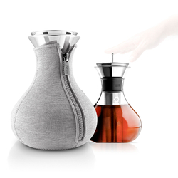 Чайник заварочный tea maker в неопреновом текстурном чехле, 1 л, светло-серый