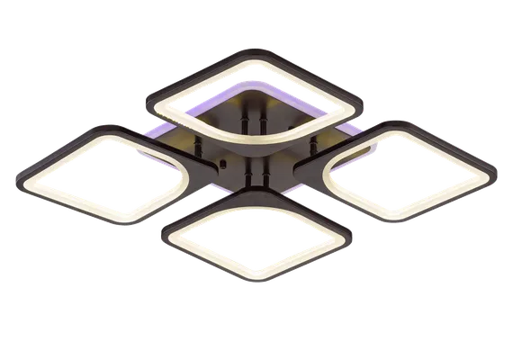 Люстра потолочная светодиодная Rilon 3011/4 CF+RGB, 172 Вт, кофейная