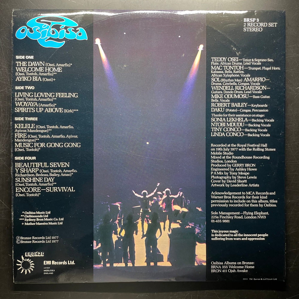 Osibisa ‎– Black Magic Night 2LP (Англия 1977г.)