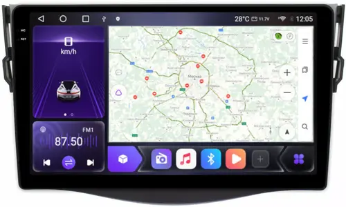 Магнитола для Toyota RAV4 30 2005-2012, Vanguard - Kuberg OL-9688 QLed+2K, Android 12, Быстрая, CarPlay, 4G SIM-слот