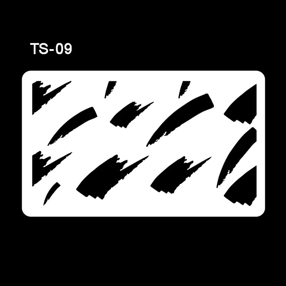 Трафарет для бодиарта TS-09 "Мазки"  15*9