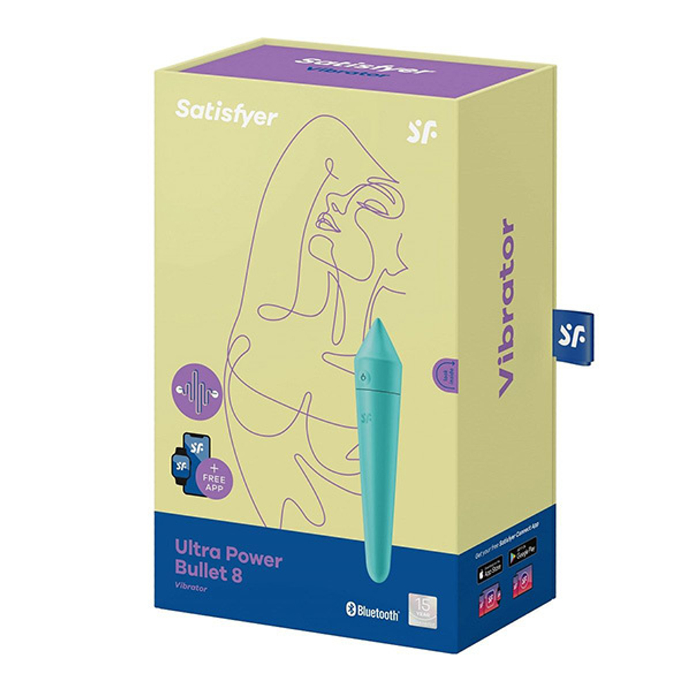 Бирюзовый мини-вибратор 14см Satisfyer Ultra Power Bullet 8