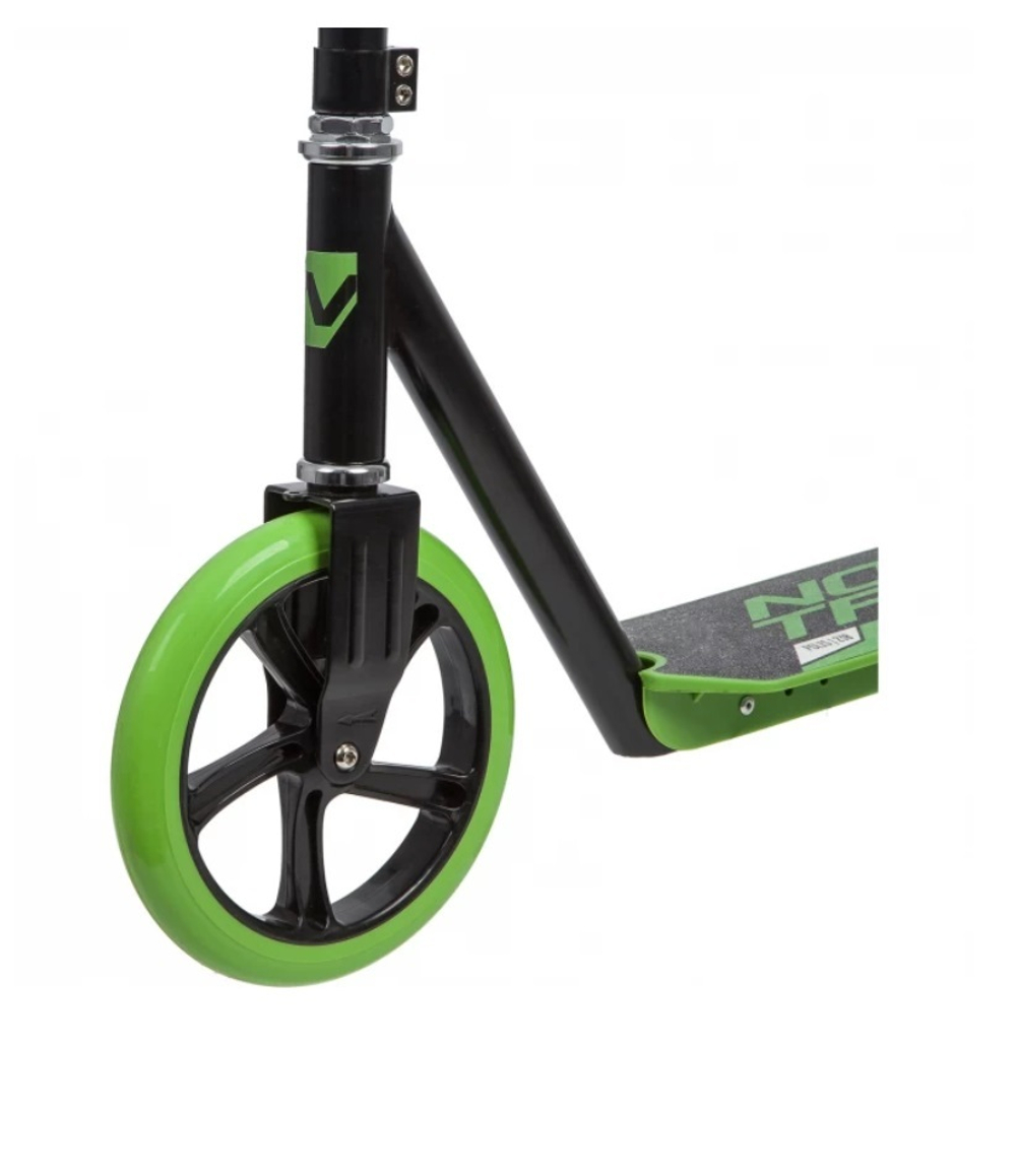 Самокат Novatrack Polis Plastic NF, колеса 230/180 мм, зеленый