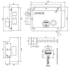 Замок электромеханический APECS ERL-2369-BLM-R черный