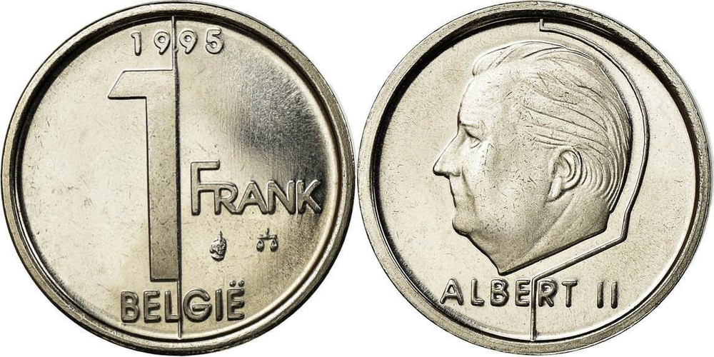 Бельгия 1 франк, 1994 - 2001 BELGIE XF