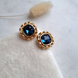 Серьги Swarovski с синими кристаллами