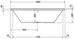 Ванна прямоугольная 190x90 Duravit P3 Comforts 700378 00 0 00 0000
