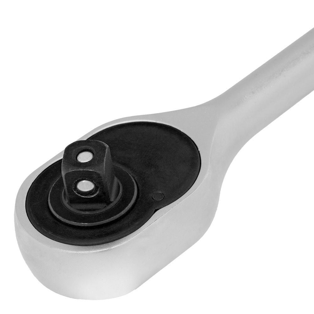 Ключ-трещотка 1/2", CrV, 72 зуба, с быстрым сбросом, матовый хром Stels