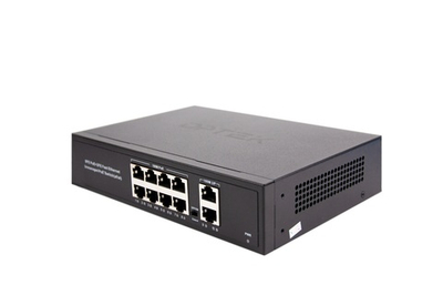 Коммутатор-свитч DPTEK DK100, 8 портов RJ45 PoE 100Мбит/с, 2 порта Uplink 100Мбит/с