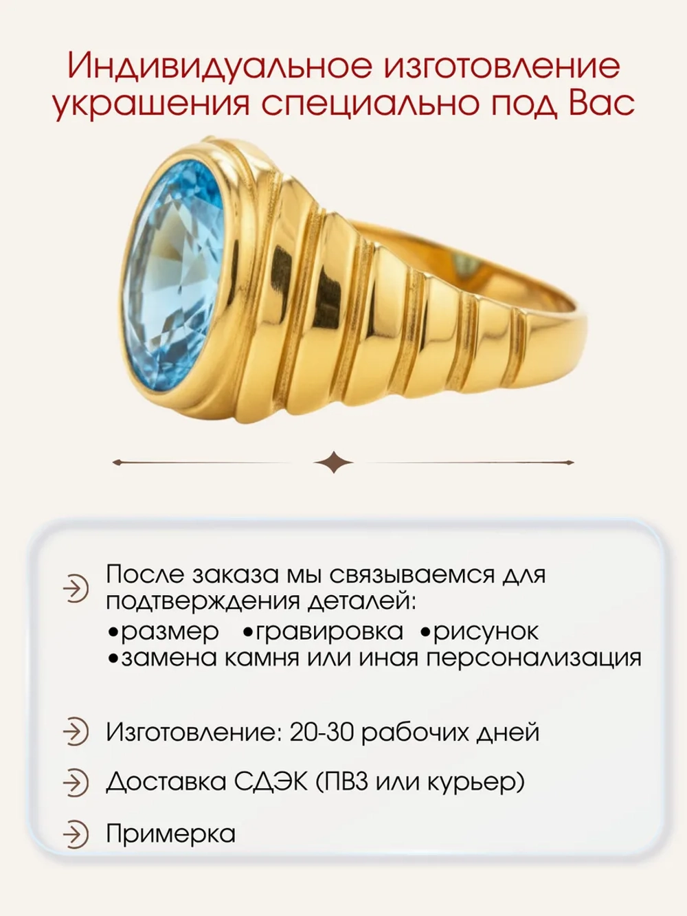 Кольцо с топазом, серебро 925, родий