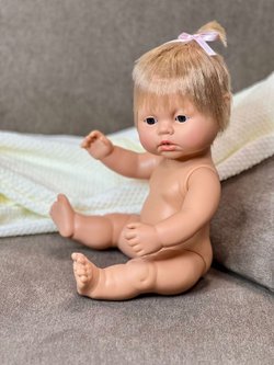 Кукла для девочки виниловая 38см Новорожденная без одежды (7057)