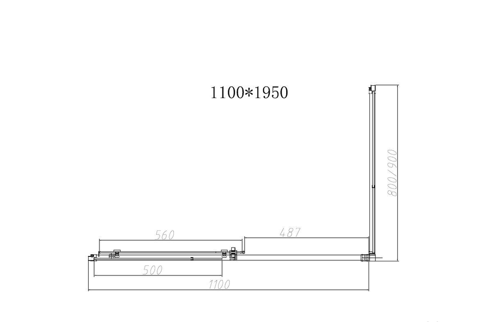 Душевой уголок Слим-Н (Slim-N) VSR-4SN8011CLB, 1100*800, черный, стекло прозрачное,