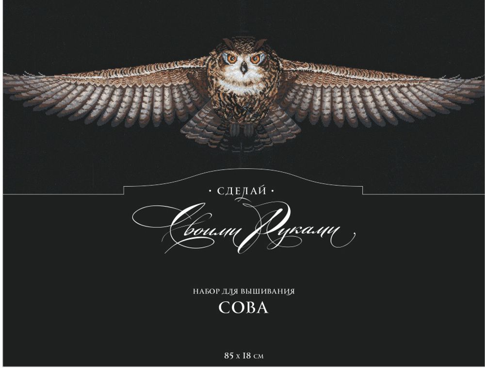 Набор для вышивания нитками Сделай своими руками, Сова(хлопок) 85х18 см