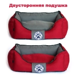 Лежанка для собак размер S двухсторонняя бордовая Царь-лежанка Lapalandia