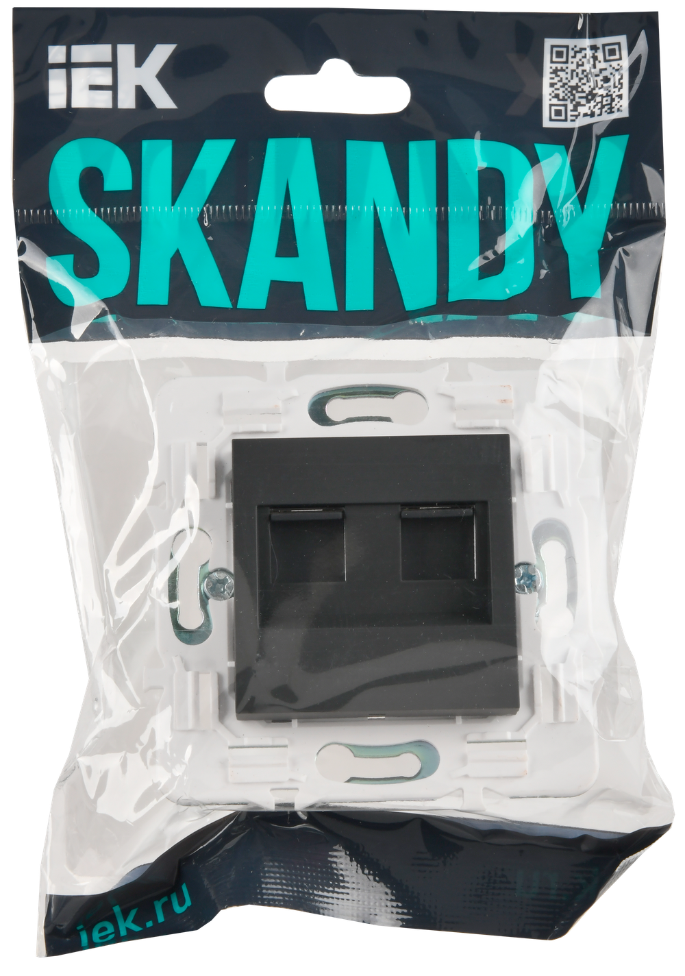 SKANDY Розетка компьютерная двойная RJ45 кат.6 SK-K04G графит IEK