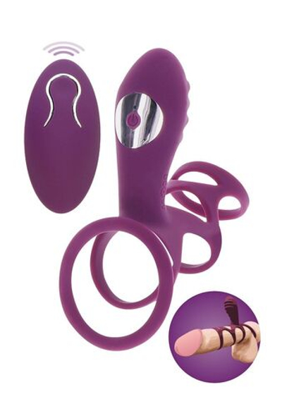 Фиолетовая эрекционная вибронасадка Halo Halo C-Ring Sleeve