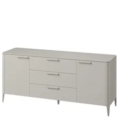 Тумба Type, массив дуба, 2 двери, 3 ящика (серо-бежевый RAL 7044)