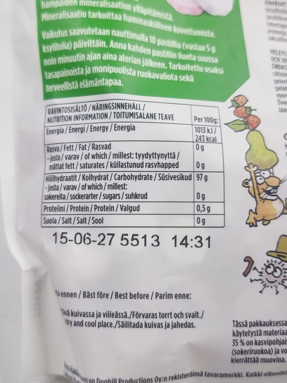 Пастилки с ксилитом Jenkki Herra Hakkarainen Клубника и груша 150 г (из Финляндии)