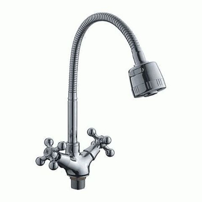 смеситель кухня LEDEME крест керамика с гайкой цинк L4319-3