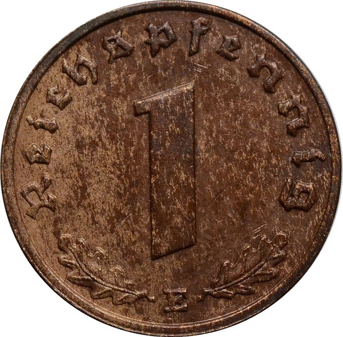 1 рейхспфенниг 1937 Германия (Третий рейх) "E"