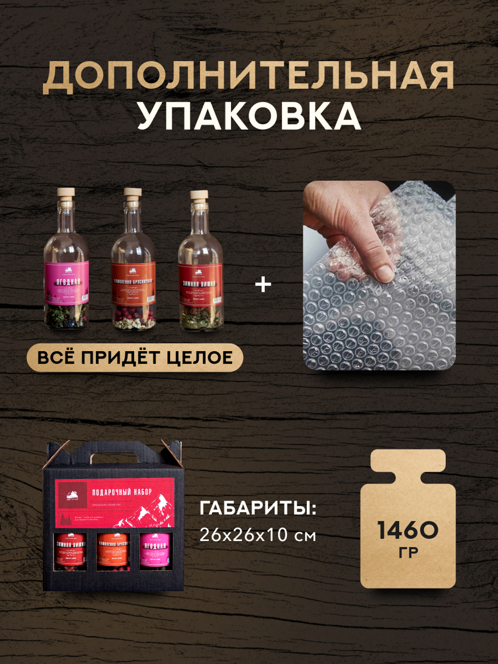 Подарочный набор бутылок по 0,5 литр"ЯГОДНАЯ СЕРИЯ" (Зимняя вишня, Клюквенно-брусничная, Ягодная)