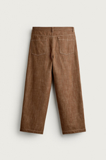 БРЮКИ RELAXED FIT С КОНТРАСТНОЙ ПРОСТРОЧКОЙ — ZARA